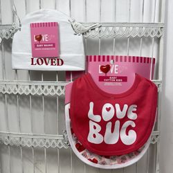 Baby Cotton Bibs And Beani.