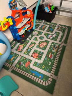 Kids Playroom Car Rug Play Mat - City Life Road for Cars,