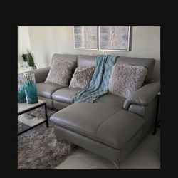 Sofa Recliners Pebbled Gray Leather