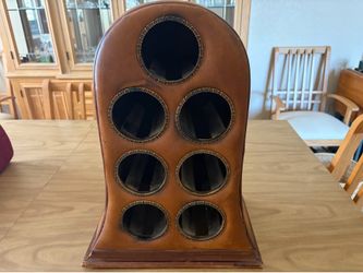 Vintage Faux Leather Wine Storage Rack