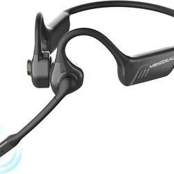 MONODEAL Bone Conduction Headphones with Mic,Open Ear Headphones Wireless Bluetooth 5.1/Mute Function/Multi-Point Capable,Air Conduction Headphones wi