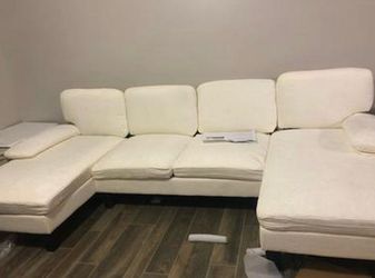 White U Shape Sectional
