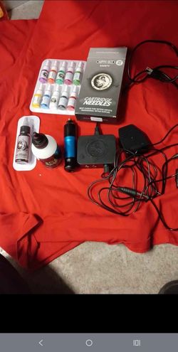 Tattoo machine with lots of accessories