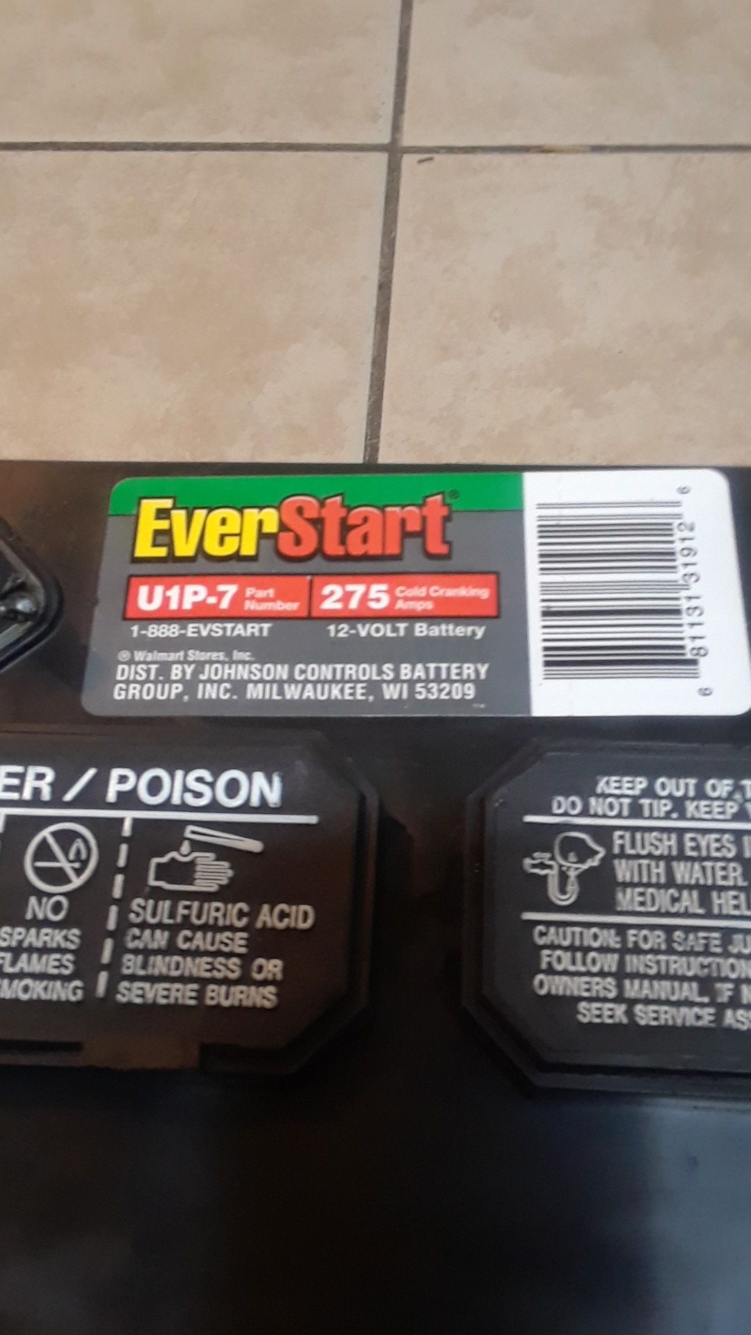 EverStart Lawn And Garden Lead Acid Battery, Group Size U1P