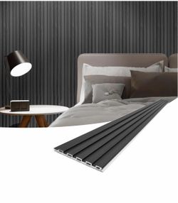 Brand New 96” x 6” 9 pack Slate wall Panels Black