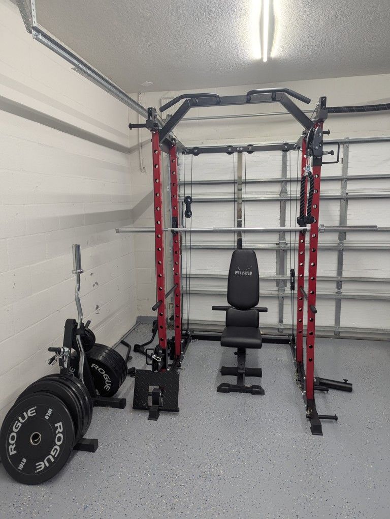 Home Gym Cage with Weights And Bars