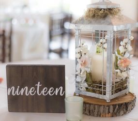 Galvanized Lantern Centerpieces
