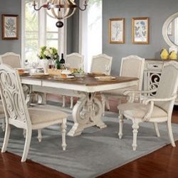 9PC TABLE SET ANTIQUE WHITE $2199 (FOARCADIA)
