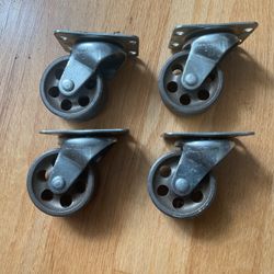 Lot of 4 Faultless 2" Cast Iron Wheel General-Duty Swivel, Plate Caster
