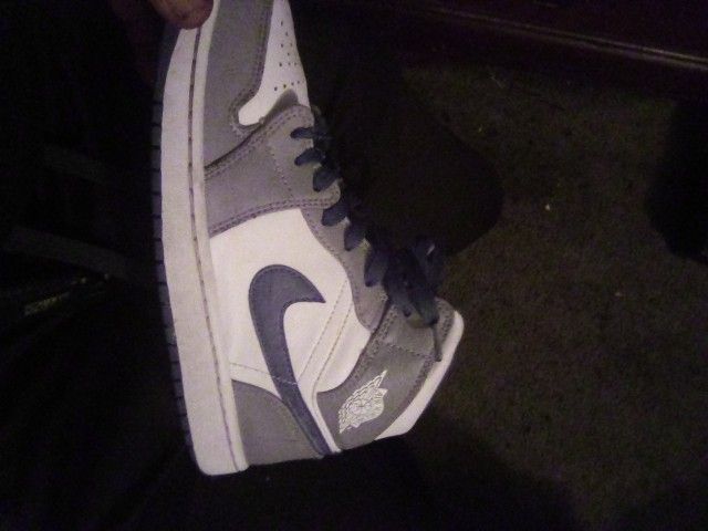 Air Nike Jordans Mid Ones Blue And Gray