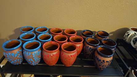 Heart-Shaped Talavera-Style Ceramic Mugs