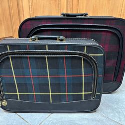 Vintage Plaid Suitcases