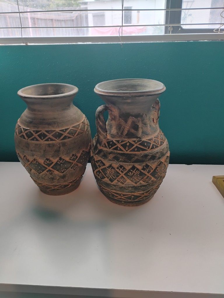 TWO LARGE CERAMIC VACES