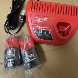 Milwaukee Batteries And Charger M12