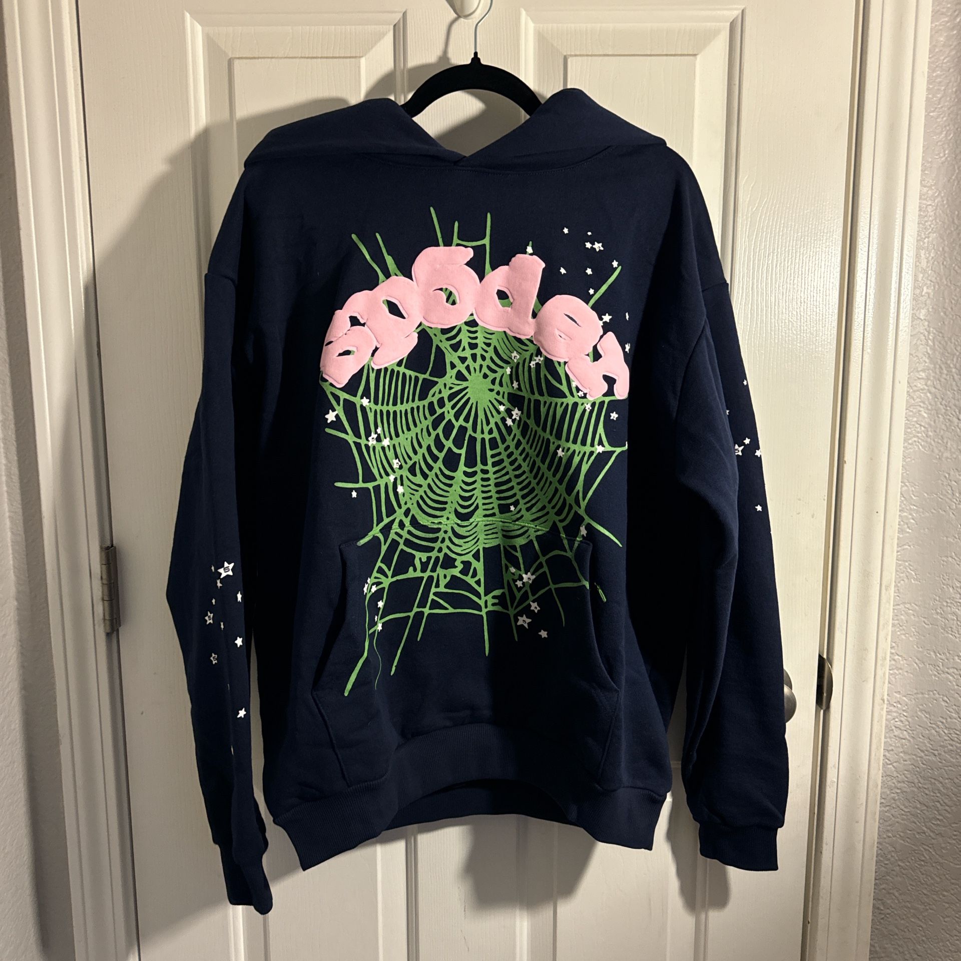 Navy Blue Spider Hoodie Size Medium