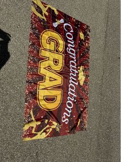 graduation banner used as party decoration.
