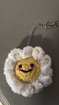 Handmade Amigurumi Flower Keychain 