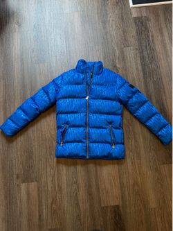 Blue Dior Inspired Monogram Puffer Jacket