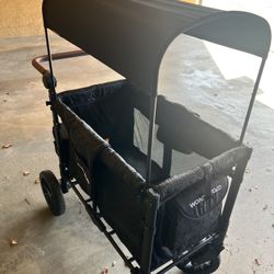 WonderFold W2 Luxe Push/Pull 2-Passenger Stroller Wagon Black Camo 