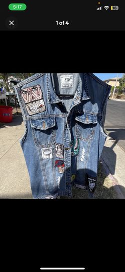 CUSTOM Large Blue Denim Jacket Men
