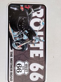 Route 66 Mother Road Novelty Metal License Plate - 6" x 12" Auto Tag & Decor