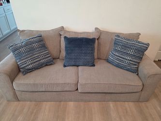 Gray Fabric Two-Cushion Sofa