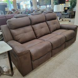 New Brown Reclining Sofa
