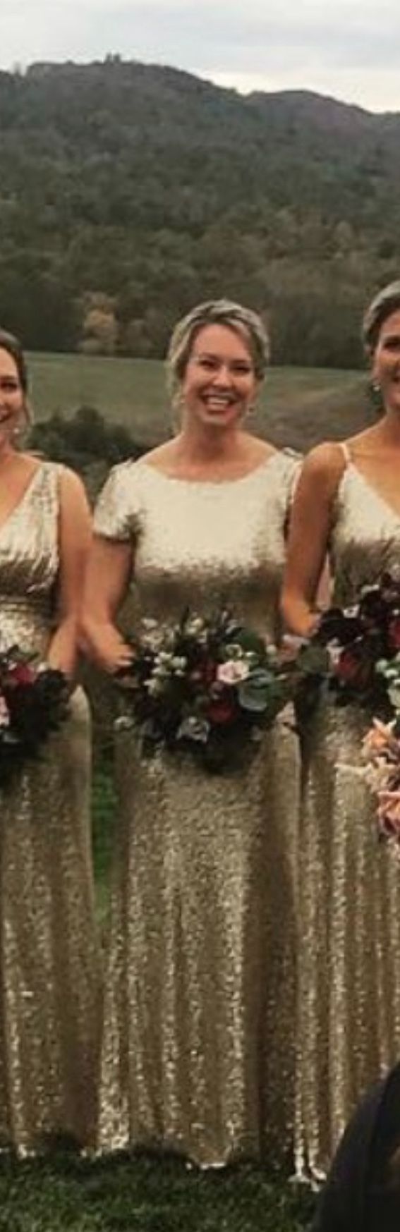 Beautiful Revelry Gold Sequin Bridesmaid Dress Size 6