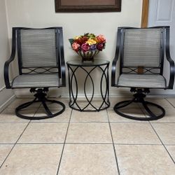 Hampton Bay Outdoor Metal Swivel Patio Set