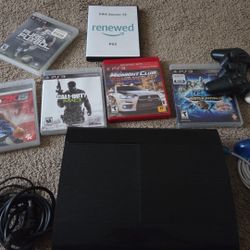 Ps3 With Games And Controllers ( Controllers Charger Cord Missing )