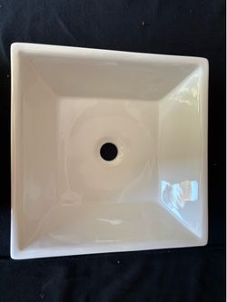 Brand-New White Square Vessel Bathroom Sink 16 3/8’’