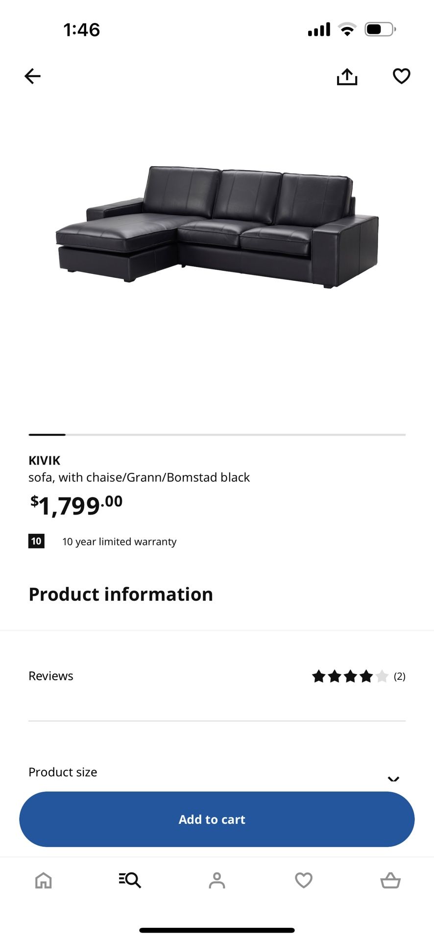 Full Leather Ikea Couch for Sale in Tampa, FL OfferUp