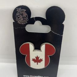 Disney Epcot World Showcase Mickey Head & Ears Icon Canada Flag Pin 952