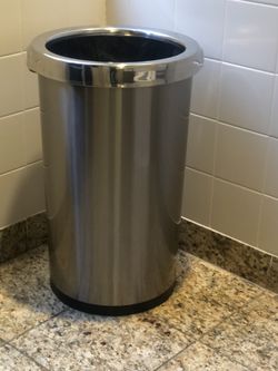 Metallic trash can