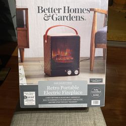 Retro Portable Electric Fireplace 