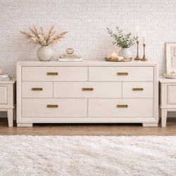 Off-White 3-Piece Bedroom Set- Dresser + Matching Nightstands
