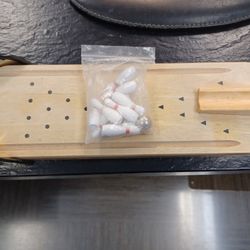 Vintage Wooden Desktop Bowling Alley