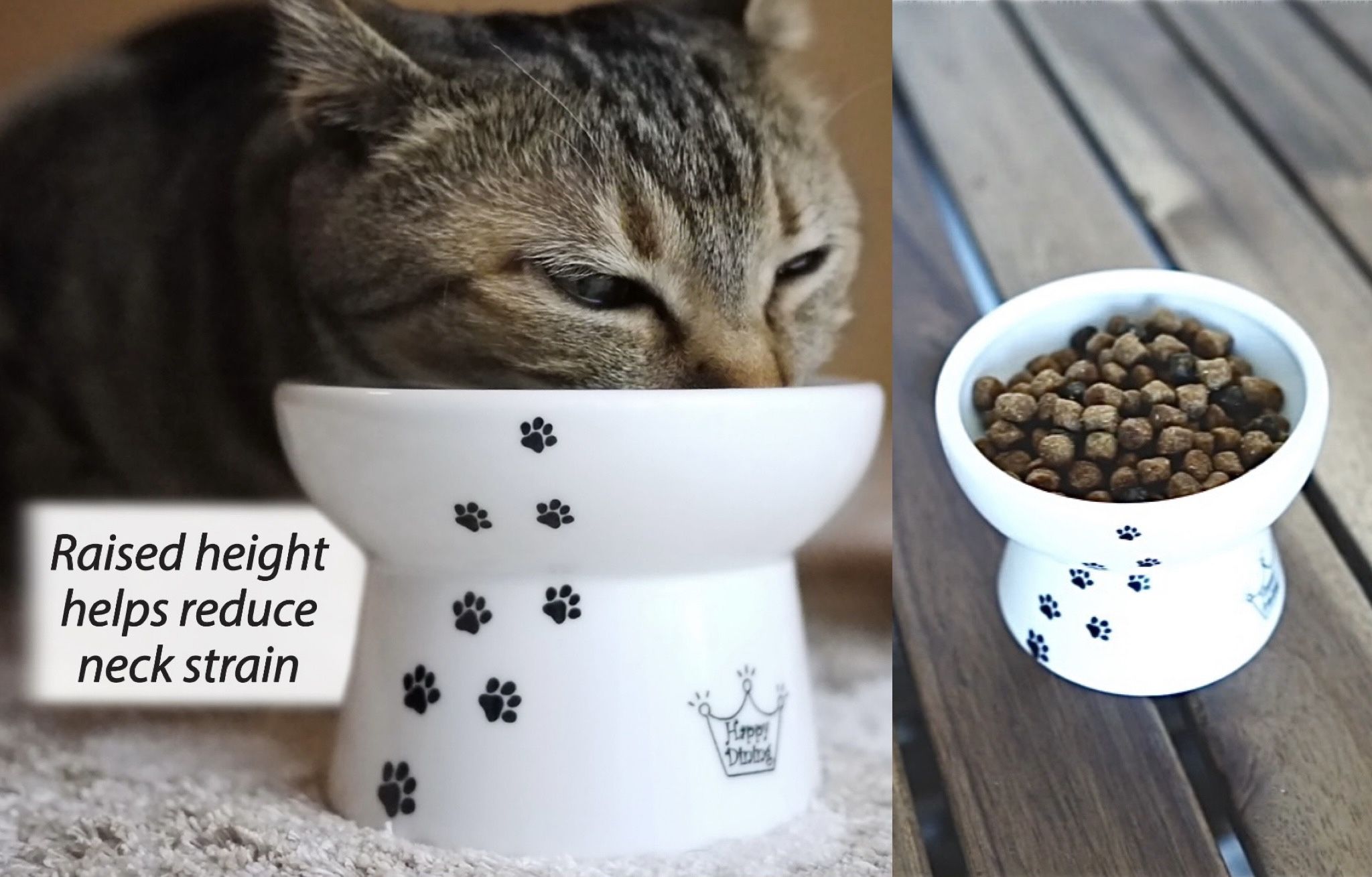 🐾 Ceramic Elevated Cat/Dog Food/Water Bowls 🐾