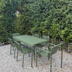 HAY Palissade Dining Set with Armchairs in Olive