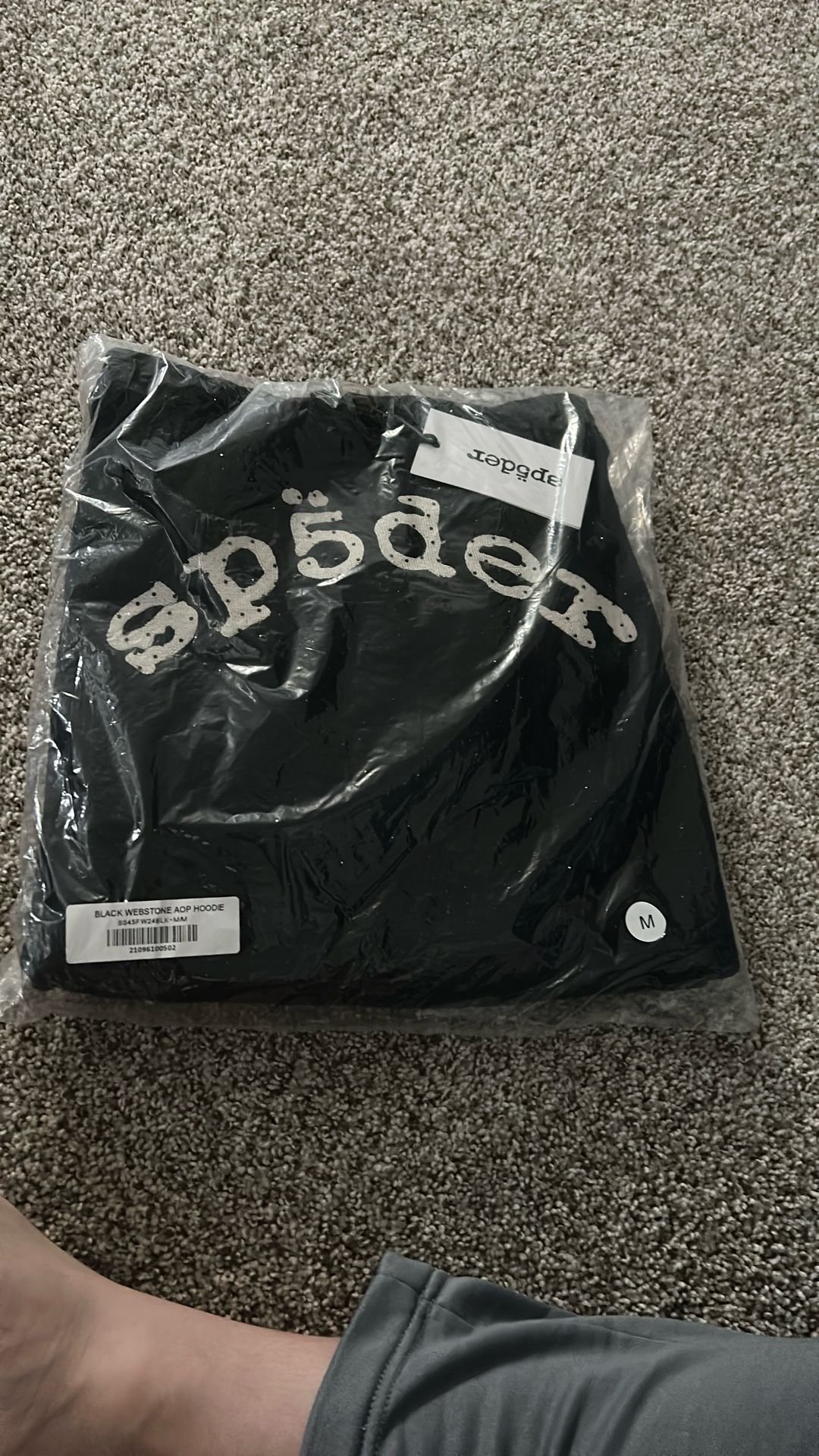 All Black Rhinestone Sp5der Hoodie