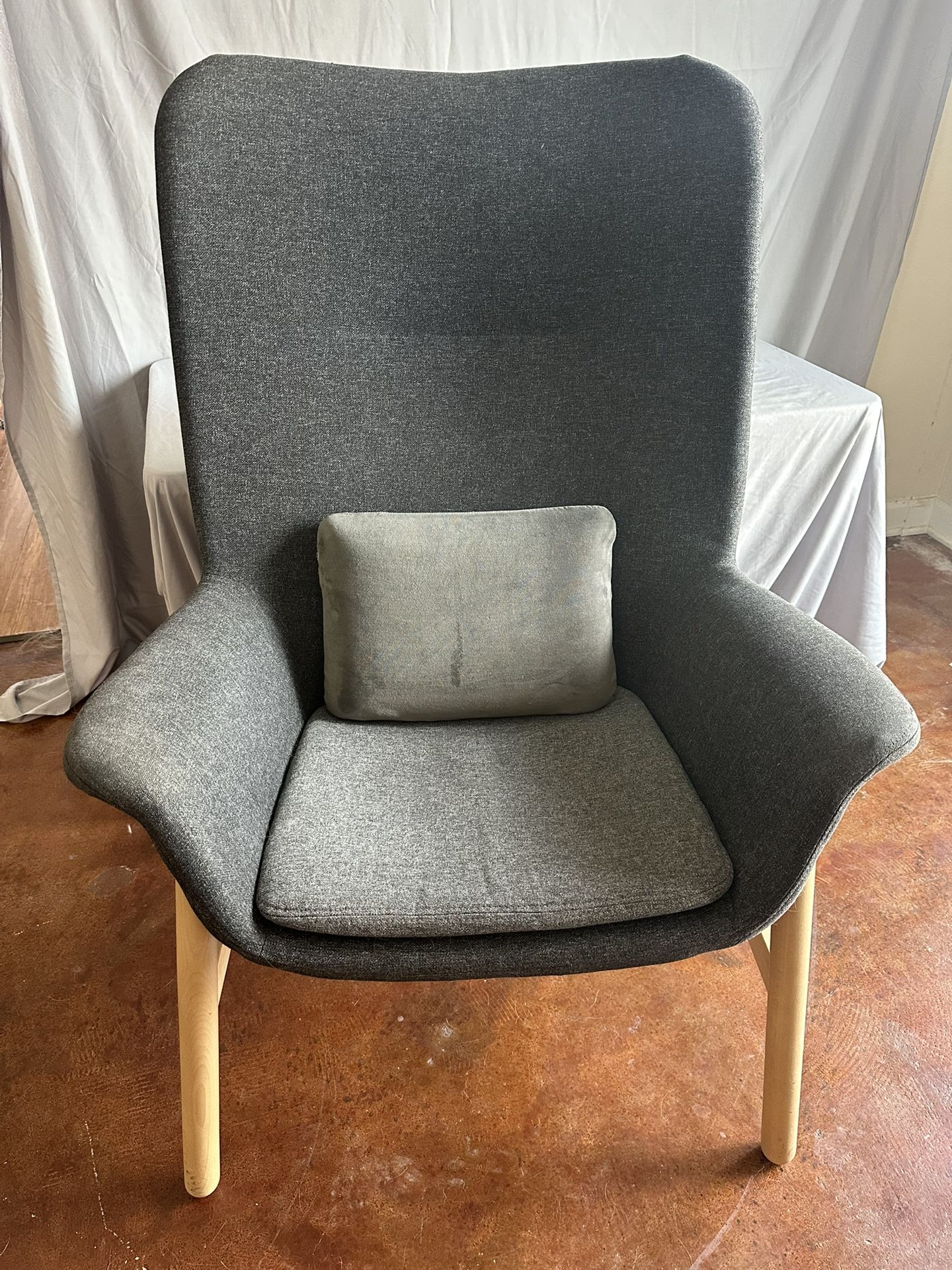 IKEA VEDBO High back armchair, Gunnared dark gray, Like New