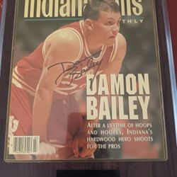 1990s Indiana Hoosiers Damon Bailey Autographed Magazine Cover