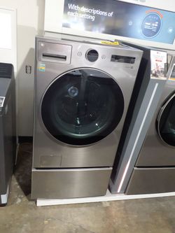 FRONT LOAD WASHER AND PEDESTAL