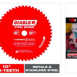DIABLO 10in. x 50-Teeth Steel Demon Cermet II Saw Blade for Medium Metal