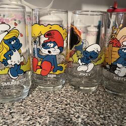Vintage Smurf Drinking Glasses
