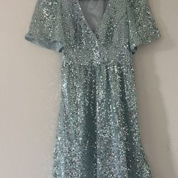 Betsy Johnson Ocean Blue Sequin Dress - Size 2 - Gorgeous & Glam. 