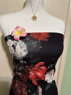 Cute Black Flower Print Dress