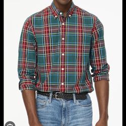 NWT J.Crew Holiday Tartan Flex Casual Shirt Size Large BB708