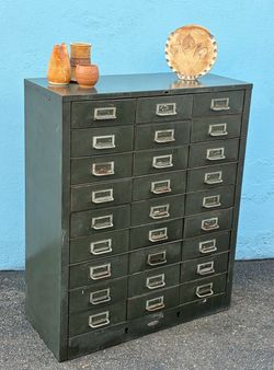 Mid century Cole Steel 27 drawer parts cabinet