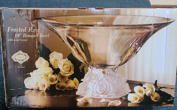 Frosted Rose 14" Bouquet Bowl